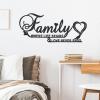 imageFamily Sign Black Metal Wall Decor DILIBRA Family Where Life Begins and Love Never Ends Word Wall Art Home Decor Iron Letters Quotes Wall Hanging Decoration for Living Room Dining Room