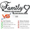 imageFamily Sign Black Metal Wall Decor DILIBRA Family Where Life Begins and Love Never Ends Word Wall Art Home Decor Iron Letters Quotes Wall Hanging Decoration for Living Room Dining Room