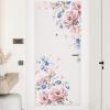 imageFloral Peonies Wall Stickers Pink Blue Peony Rose Bouquet Flowers Removable Peel and Stick Wall Decal DIY Art Vintage Blossom Flowers Wallpaper for Wedding Living Room Girls Room