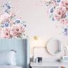 imageFloral Peonies Wall Stickers Pink Blue Peony Rose Bouquet Flowers Removable Peel and Stick Wall Decal DIY Art Vintage Blossom Flowers Wallpaper for Wedding Living Room Girls Room