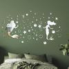 image2Pcs Mermaid 3D Acrylic Mirror Wall Decal Dreamlike Sliver Bubble and Little Star Wall Sticker DILIBRA Modern DIY Art Mermaid Wall Decor for Girls Room Bathroom Bedroom Livingroom
