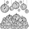 image30 Pcs Hanging Mirror Disco Ball DILIBRA Reflective Glass Disco Balls Christmas Tree Ornaments Mini Silver Disco Ball Party Supplies for Halloween Festive Holiday Cake Decoration