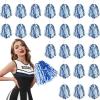 imageDILIBRA 24 Pcs Metallic Cheerleading Pom Poms for Kids Cheerleaders Cheer Pom Poms with Baton Handle Cheering Squad Hand Flower for Adults Team Spirit Sports Game Dancing PartyBlue and White