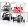 imageDILIBRA 4 Packs Clear Plastic Handbag Storage Organizer for Closet Small Acrylic Display Box for Handbag Stackable Storage Boxes Bag Organizer with Magnetic Door for Purse Clutch Wallet Book2 Packs XLarge  2 Packs XXLarge
