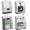 imageDILIBRA 4 Packs Hanging Wall File Organizer Foldable Wall Magazine File Holder with Handle and Tag Slot Metal Wall Mounted Mail Organizer Rack Folder Holder for Document Office Door Home Black