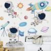 imageDILIBRA Astronaut Wall Stickers Planet Space Walk Spaceship DIY Art Vinyl Removable Murals Wall Decals Cute Cartoon Spaceman Cosmonaut Art Wallpaper for Kids Boys Bedroom Playing RoomE