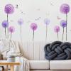 imageDandelion Plant Wall Decals Flying Violet Flowers Butterflies Dragonfly Wall Stickers DILIBRA Removable Peel and Stick DIY Art Vinyl Mural for Classroom Kids Bedroom Bathroom Nursery Home Decor