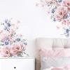 imageFloral Peonies Wall Stickers Pink Blue Peony Rose Bouquet Flowers Removable Peel and Stick Wall Decal DIY Art Vintage Blossom Flowers Wallpaper for Wedding Living Room Girls Room