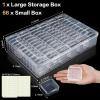 imageDILIBRA Large Bead Organizer Box 66 Pcs Small Clear Storage Containers with Labels Mini Bead Organizers and Storage Craft Case with Handle for Jewelry Bracelet Screws Seeds Diamonds Arts Small Parts1 Pack 66 Pcs