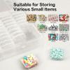 imageDILIBRA Large Bead Organizer Box 66 Pcs Small Clear Storage Containers with Labels Mini Bead Organizers and Storage Craft Case with Handle for Jewelry Bracelet Screws Seeds Diamonds Arts Small Parts1 Pack 66 Pcs