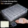imageDILIBRA Large Bead Organizer Box 66 Pcs Small Clear Storage Containers with Labels Mini Bead Organizers and Storage Craft Case with Handle for Jewelry Bracelet Screws Seeds Diamonds Arts Small Parts2 Pack 132 Pcs